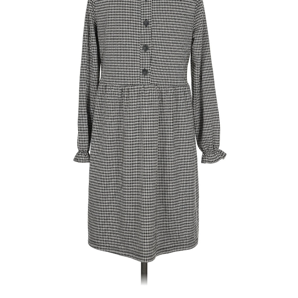 Button Back Black And White Houndstooth Dress - image 2